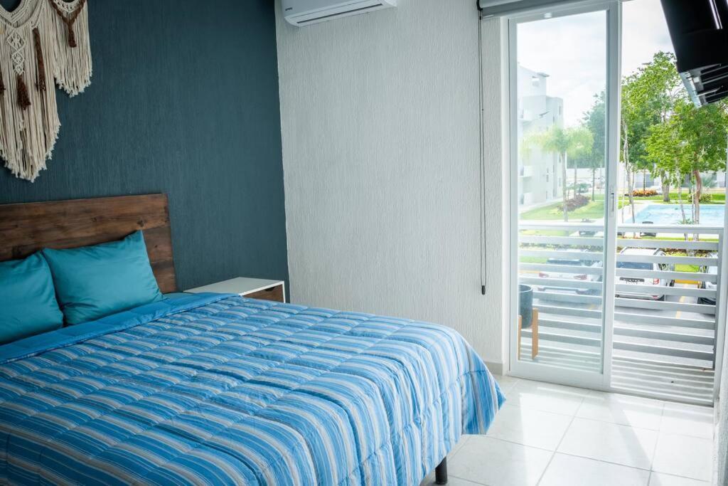 Depto 2 Rec. Con Vista A La Piscina En C. Privada Appartamento Playa del Carmen Esterno foto